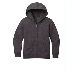 Veste à capuche élégante pour une utilisation quotidienne idéale pour l'automne et l'hiver Kids Cozy Full-Zip Fleece Charcoal Hoodie Soft - Product Image 2