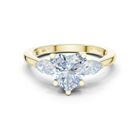 Bague de luxe en or plaqué 10K/14K/18K avec diamants de laboratoire taille cœur et poire pour femme - Bijoux de mariage - Marque SATVIK RATNA