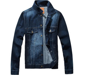 Men's Quilted Denim Jackets New <b>Thermal</b> Style Casual <b>Jean</b> Jacket with Stand Collar Front Logo OEM Service Wholesale Price Winter - Product Image 1