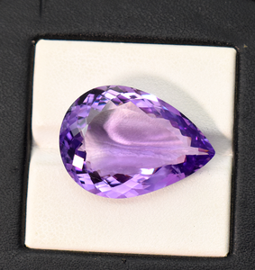Meilleure qualité violet améthyste poire coupe pierre précieuse 21X14X8mm tailles facette coupe pierre oeil propre pierre précieuse en vrac pour la fabrication de bijoux. - Product Image 4