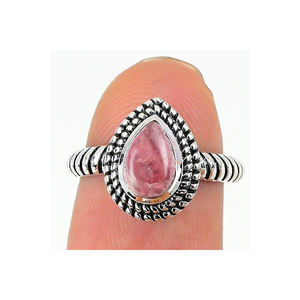 Anillos de joyería fina de Plata de Ley 925 sólida hechos a mano, cabujón de cuarzo rosa Natural, piedras preciosas, compromiso de boda Vintage - Product Image 1