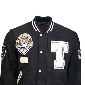 Veste universitaire pour homme tendance 2025, patchwork en toile, écologique, respirante, manches boutonnées - Product Image 4