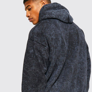 Sudadera con capucha lavada con ácido personalizada de alta calidad mezcla de poliéster/algodón bordado de invierno con hombros caídos de peso pesado - Product Image 5