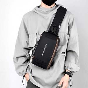 Vente en gros 2024 Sac à bandoulière étanche USB pour hommes à la mode Sac à bandoulière pour hommes Sac à bandoulière anti-vol pour hommes - Product Image 4