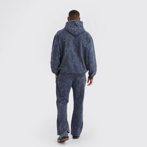 <b>Screen</b> Printing And Acid <b>Wash</b> Premium Quality Tracksuit 100% Cotton Fleece Streetwear Breathable Custom Acidwash Tracksuit - Product Image 2