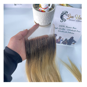 Perruque Lace Closure lisse 100% cheveux humains, couleur ombrée, pour faire des perruques au Vietnam, vente en gros - Product Image 1