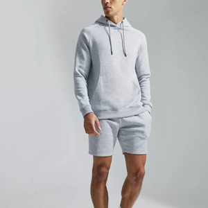 Conjunto de Sudadera con capucha y forro polar para hombre con logotipo personalizado Pantalones cortos de gran tamaño superventas Patrón sólido de invierno con técnicas impresas - Product Image 4