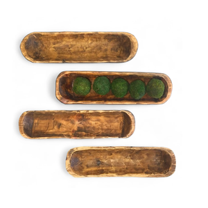 Long bol à pâte en bois plateau de service décoratif pour nourriture Snack assiette à Dessert bols à pâte décoratifs de table - Product Image 4