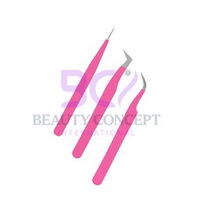 Pince à épiler rose élégante pour extensions de cils Nouveau design Pince à greffer en acier inoxydable longue durée - Product Image 1