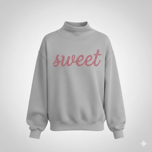Women Oversized <b>Stand</b> Collar Printed Sequined Badge Winter/Autumn Cotton Fleece Streetwear Pullover Sweatshirt - Product Image 1