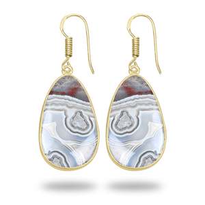Boucles d'oreilles de mariage en agate plaquées or 18 carats de haute qualité, nouvelle arrivée, tendance, faites à la main, bijoux de mode, cadeau de fête, vente en gros - Product Image 4