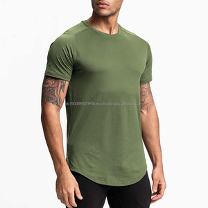 Chemises de fitness à manches courtes pour hommes 100% Polyester Tops à col rond Chemise de sport raglan respirante à séchage rapide - Product Image 2