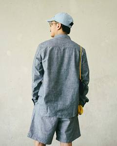 เสื้อเชิ้ตยีนส์แขนยาวลำลองสำหรับผู้ชาย ทรงพอดีตัว ระบายอากาศได้ดี ไม่หดตัว ติดกระดุมเม็ดเดียว ปกพับได้ เหมาะสำหรับฤดูใบไม้ร่วง - Product Image 2