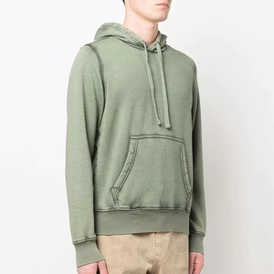 Sudadera con capucha desgastada lavada personalizada de alta calidad 100% algodón ropa de calle en blanco pulóver sudaderas con capucha Vintage lavadas con ácido para hombres - Product Image 5