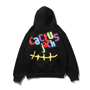 Sudaderas con capucha acolchadas en relieve en blanco de gran tamaño para hombre y mujer con logotipo personalizado, sudaderas con estampado de diamantes de imitación Unisex de talla grande - Product Image 2