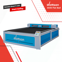 Machines de découpe laser CO2 à lit plat Wattsan 2030 pour la découpe d'acrylique, de tissu et de soie