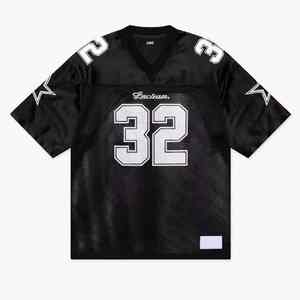 เสื้อเจอร์ซีย์สตรีทแวร์ทรงบ็อกซี่แบบครอป ผ้าตาข่ายคุณภาพสูง พิมพ์ลายเต็มตัว สไตล์อเมริกันเรโทร ฟุตบอล รับผลิตแบรนด์ส่วนตัว (Private Label) - Product Image 2