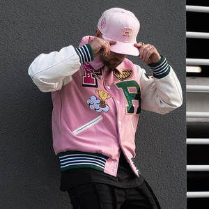 Veste personnalisée OEM pour hommes, blouson de baseball en chenille avec logo brodé, blousons universitaires Letterman en coton, grande taille - Product Image 3