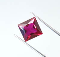 Rubis sang de pigeon taille princesse carrée 5 mm, pierres précieuses en vrac, rubis de laboratoire, corindon pour la fabrication de bijoux