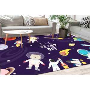 Tapis spatial : Tapis pour chambre d'enfant imprimé en 3D, tapis doux non tissé - Product Image 1