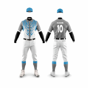 100% Polyester Imprimé Rayé Baseball Jersey Personnalisé Couleur Baseball Uniforme Personnalisé Hommes Logo Uniforme avec des prix pas cher - Product Image 5