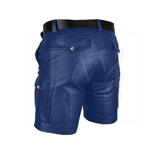Pantalones Cortos de Cuero para Hombre, Estilo Urbano, Profesionales, de la Mejor Calidad, 100% Cuero, Botones Personalizados, Lona, Secado Rápido, Estilo Casual, Última Moda - Product Image 4