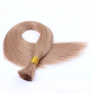 निर्माण मूल्य चीन आपूर्तिकर्ता डबल ड्रा 100% रेमी मानव बाल भूरे रंग विग के लिए कोई बाना नहीं थोक बाल एक्सटेंशन