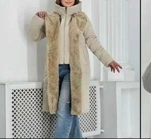Manteau d'hiver pour femmes de grande taille Veste parka doublée en polaire épaisse avec poches Veste longue à capuche remplie de coton Doublure en polyester - Product Image 3