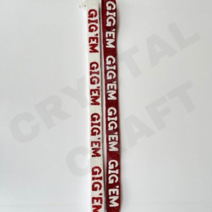 Rah Buckeyes personalizado oro blanco semilla cuentas bolsa correas 'Hook Em Horns' accesorio de moda correa de monedero con cuentas - Product Image 3