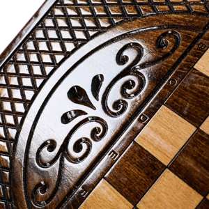 Jeu de backgammon et d'échecs en bois élégant, artisanal, jeu de stratégie classique, divertissement familial, jeu de table d'intérieur - Product Image 4