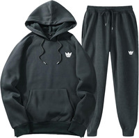 Ensemble de survêtement deux pièces pour homme en molleton technique polyester avec logo personnalisé, comprenant un sweat à capuche zippé et un pantalon de jogging
