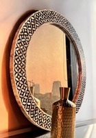 Miroir mural artisanal indien en os et nacre, écologique, de haute qualité, avec cadre décoratif de style moderne FAIZA, best-seller