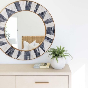 High Quality Glass Wall Mirror <b>Mother</b> <b>Pearl</b> Bone Inlay Modern Stylish Handmade Eco-Friendly Custom Design for Living Room - Product Image 6