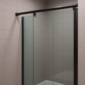 Cabine de douche rectangulaire avec 4 roulettes coulissantes et 4 fonctions de dégagement rapide, tringles à rideaux noir mat - Product Image 3