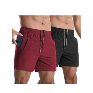 Pantalon de survêtement athlétique pour hommes, short de gymnastique taille moyenne avec logo sur le devant, vente en gros, vêtements de sport à compression pour la course à pied, le fitness et le sport - Product Image 3