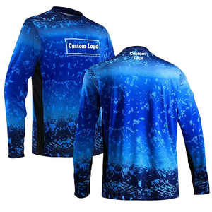 เสื้อโปโลตกปลา UPF50 ป้องกันรังสียูวี แบบสั่งทำพิเศษ ลายพิมพ์แบบ Dye Sublimation เสื้อโปโลตกปลาแขนยาวสำหรับผู้ชาย UPF 50 ป้องกันแบคทีเรีย แห้งเร็ว - Product Image 5