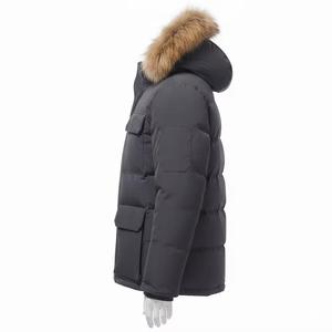 Custom winter snow jackets for man parkas para Breathable Fur Wolf Fur Puffer <b>Down</b> Filled Quilted Men Parka Wholesale Rate - Product Image 2
