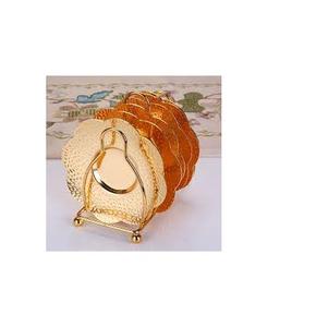 ชุดจานรองแก้วทองแดงแท้ 8 ชิ้น พร้อมที่วางเหล็กทองเหลือง สำหรับตกแต่งงานแต่งงานแบบหรูหรา - Product Image 6