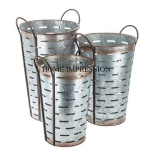 Maceta de jardín para plantas de interior, sala de estar, decoración del hogar, Juego de 2 macetas de madera, pata de maceta de Metal galvanizado, producto de decoración - Product Image 3