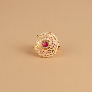 Latest Handmade Export Quality Gold Plated Antique Meenakari <b>Finger</b> <b>Ring</b> Classic Fashion <b>Rings</b> - Product Image 3