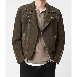Custom Your Own Design Classic <b>Men's</b> <b>Suede</b> Canvas <b>Jackets</b> Mandarin Collar Ribbed Detail Zipper Closure High Street Style - Product Image 3