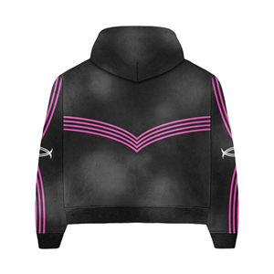 Ensemble survêtement vintage zippé avec sweat à capuche uni et pantalon de survêtement évasé, effet délavé, haute qualité, hiver 2025 - Product Image 3