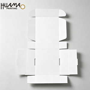 Boîte d'expédition en carton ondulé blanc vierge avec couvercle plié, emballage personnalisé non imprimé pour boîte d'abonnement mensuel, emballage cadeau - Product Image 2