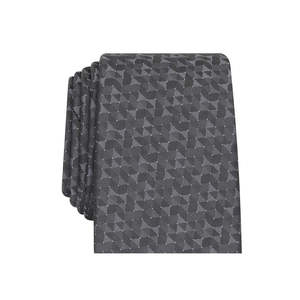 Cravatta Alfani da uomo, taglia normale, slim, fantasia geometrica, in tessuto nero effetto invecchiato - Product Image 2