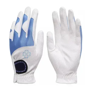 Cabretta-guantes de golf con logotipo personalizado para mujer, de color, fabricante de cuero, mano izquierda, venta al por mayor