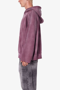 Custom Sun Faded Wash precio al por mayor de alta calidad 500gsm de peso pesado de gran tamaño en blanco de manga larga transpirable sudaderas con capucha - Product Image 6