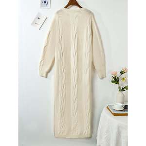 Vestido Maxi Holgado de Manga Larga para Mujer, Tejido Suave de Mezcla de Viscosa con Cintura Holgada - Product Image 3