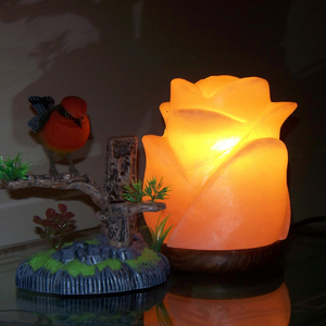 โคมไฟเกลือหิมาลายันแกะสลักด้วยมือสีชมพูงานฝีมือรูปดอกไม้ธรรมชาติสำหรับตกแต่งบ้านบรรจุภัณฑ์ขนาดพิเศษสไตล์รักงานแต่งงาน - Product Image 2