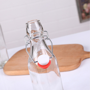 Bán buôn lật Chai Thủy Tinh hàng đầu với nắp đậy kín khí & rò rỉ cho đồ uống, dầu, giấm, bia, soda, bia, soda, sữa - Product Image 6