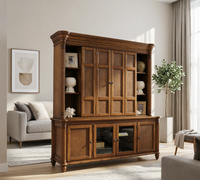 Meuble TV Coastal Beach House, centre de divertissement en bois vieilli pour salon, 65 pouces